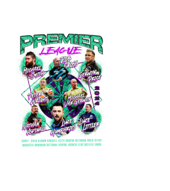 DARTS premier league 2024 model negru pe tricou