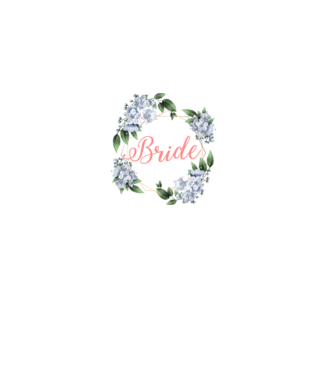 BRIDE blue floral model alb pe tricou