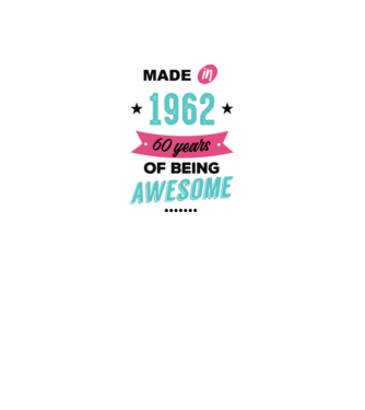 MADE in 1962 model alb pe tricou