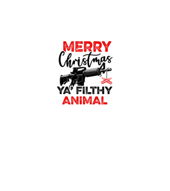 Merry Christmas Ya Filthy Animal model alb pe tricou