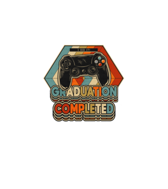 Graduatuion completed retro model negru pe tricou