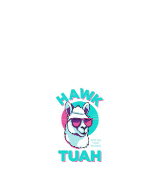 Hawk tuah llama retro sunglasses model alb pe tricou