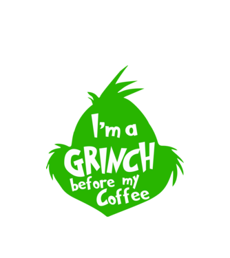 Grinch before coffee model alb pe tricou