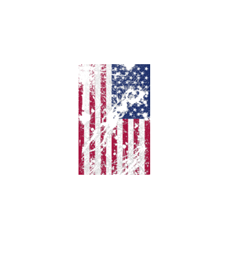 ripped flag U.S. model alb pe tricou
