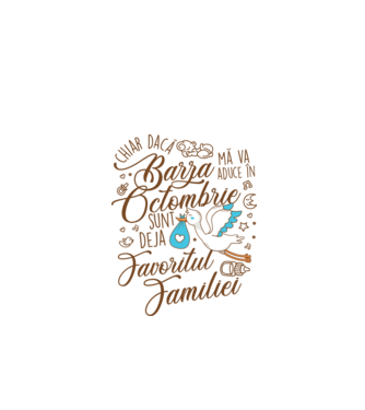 Favoritul familiei OCTOMBRIE model alb pe tricou