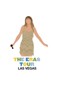 Taylor Swift The Eras Tour Las Vegas model albastru deschis pe tricou