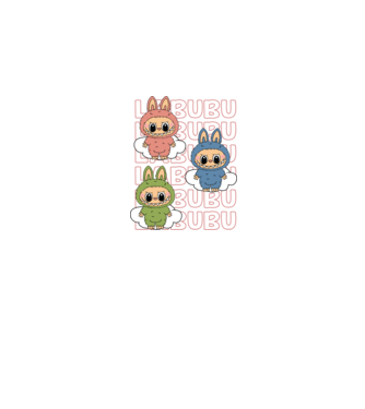 LABUBU model alb pe tricou