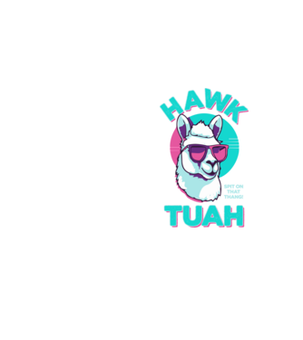 Hawk tuah llama retro sunglasses model galben neon pe tricou