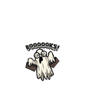 Spooky boookworm model negru pe tricou