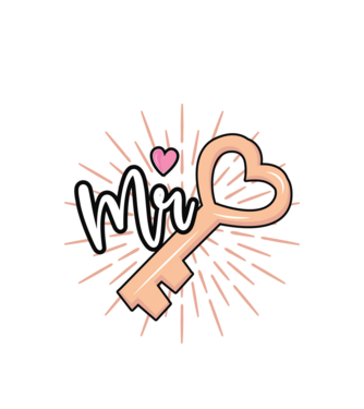 Mr key to the heart model alb pe tricou