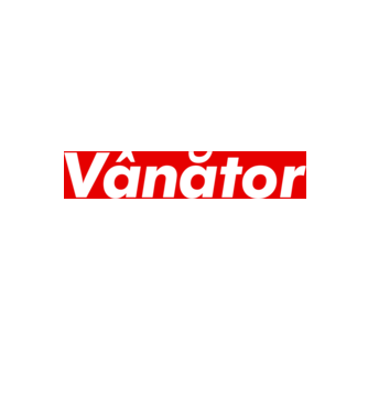 vânător model alb/roșu pe tricou
