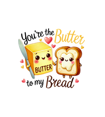 Butter to my Bread model alb pe tricou