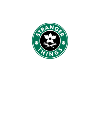 stranger things starbucks model roz pe tricou