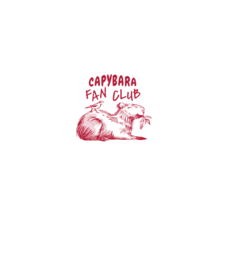 Capybara fan club model alb pe tricou