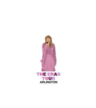 Taylor Swift The Eras Tour Arlington 3 model alb pe tricou