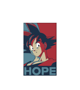 goku hope dragonball model alb pe tricou