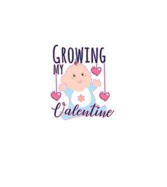Growing my Valentine model alb pe tricou