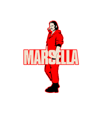 mareille la casa de papel model alb pe tricou