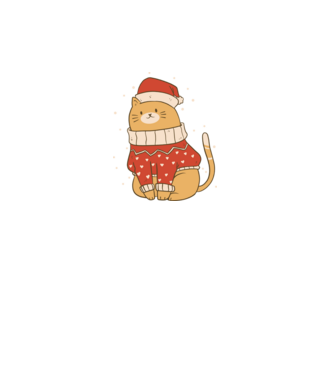 Christmas cat model negru pe tricou