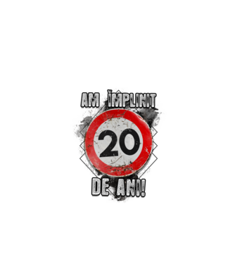 Am împlinit 20 de ani! model negru pe tricou