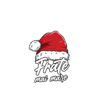 frate mai mare Santa Hat model negru pe tricou
