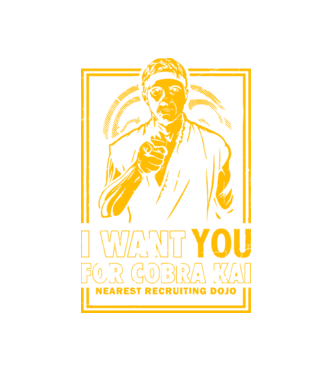 I want you cobra kai model alb pe tricou