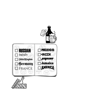 Bachelor Party World tour model alb pe tricou