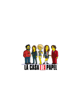 la casa de papel simpson model alb pe tricou