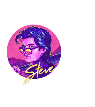 steve neon stranger things model negru pe tricou