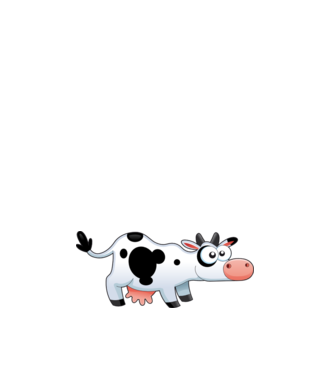 Cow model alb pe tricou