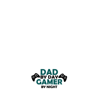 Dad by day gamer by night model alb pe tricou