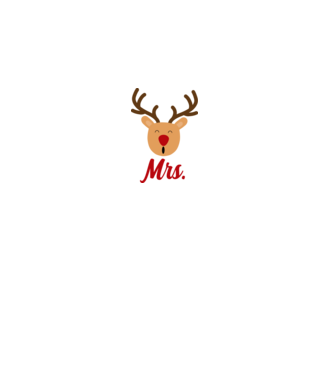 Mrs Reindeer christmas couple model alb pe tricou