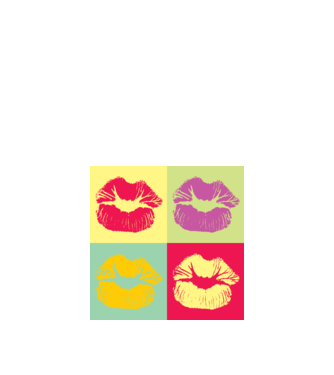 Pop Art Kiss model portocaliu pe tricou