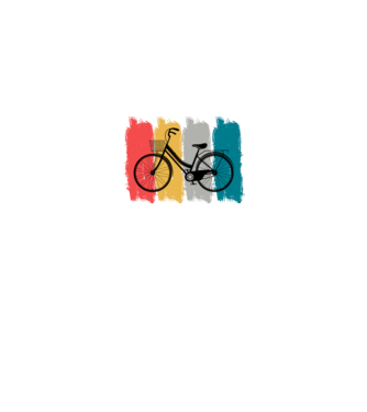 Retro city bike model negru pe tricou