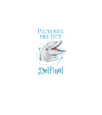 Patronul meu este DELFINUL model negru pe tricou