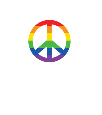 Peace pride model alb pe tricou