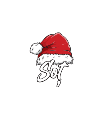 soț Santa Hat model negru pe tricou