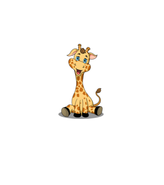 Cute giraffe model alb pe tricou