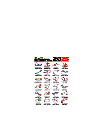 F1 calendar 2025 Alb model alb pe tricou