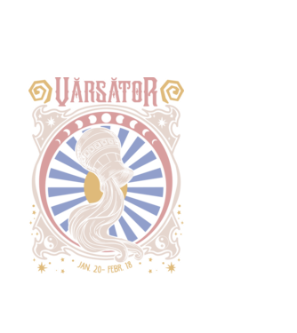 Zodiac Vintage VĂRSĂTOR model alb pe tricou
