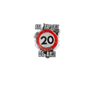 Am împlinit 20 de ani! model negru pe tricou
