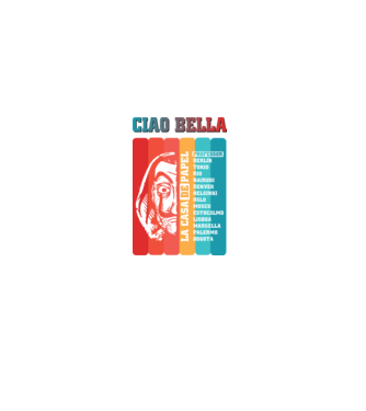ciao bella retro model negru pe tricou