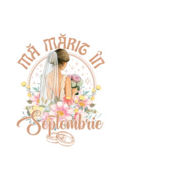 mă mărit - în septembrie model negru pe tricou
