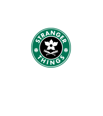 stranger things starbucks model alb pe tricou