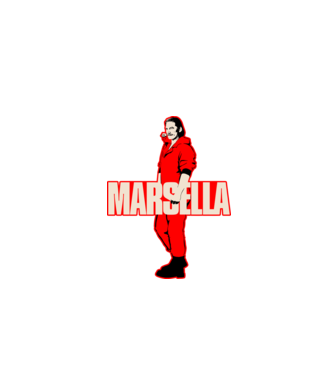 mareille la casa de papel model negru pe tricou