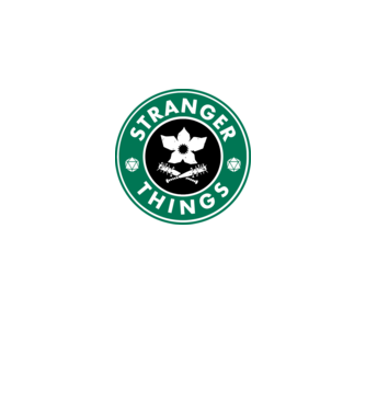 stranger things starbucks model gri pe tricou