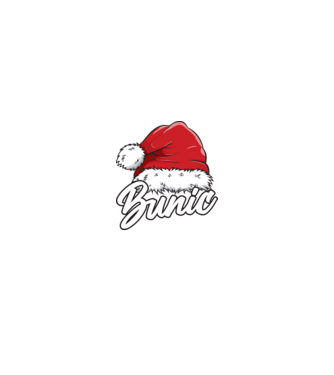bunic Santa Hat model negru pe tricou