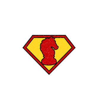 SuperChess cal de șah model alb pe tricou