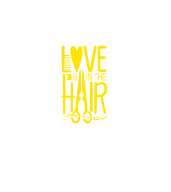 Love is in the hair model negru pe tricou