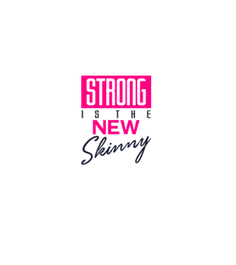Strong is the new skinny model alb pe tricou
